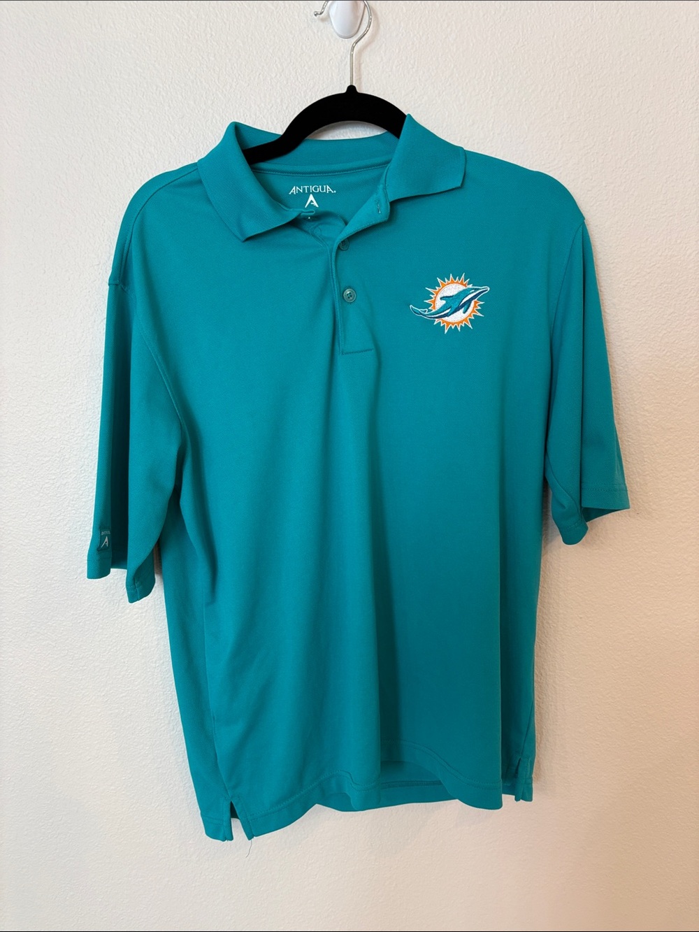 Antigua Teal Miami Dolphins Polo Shirt